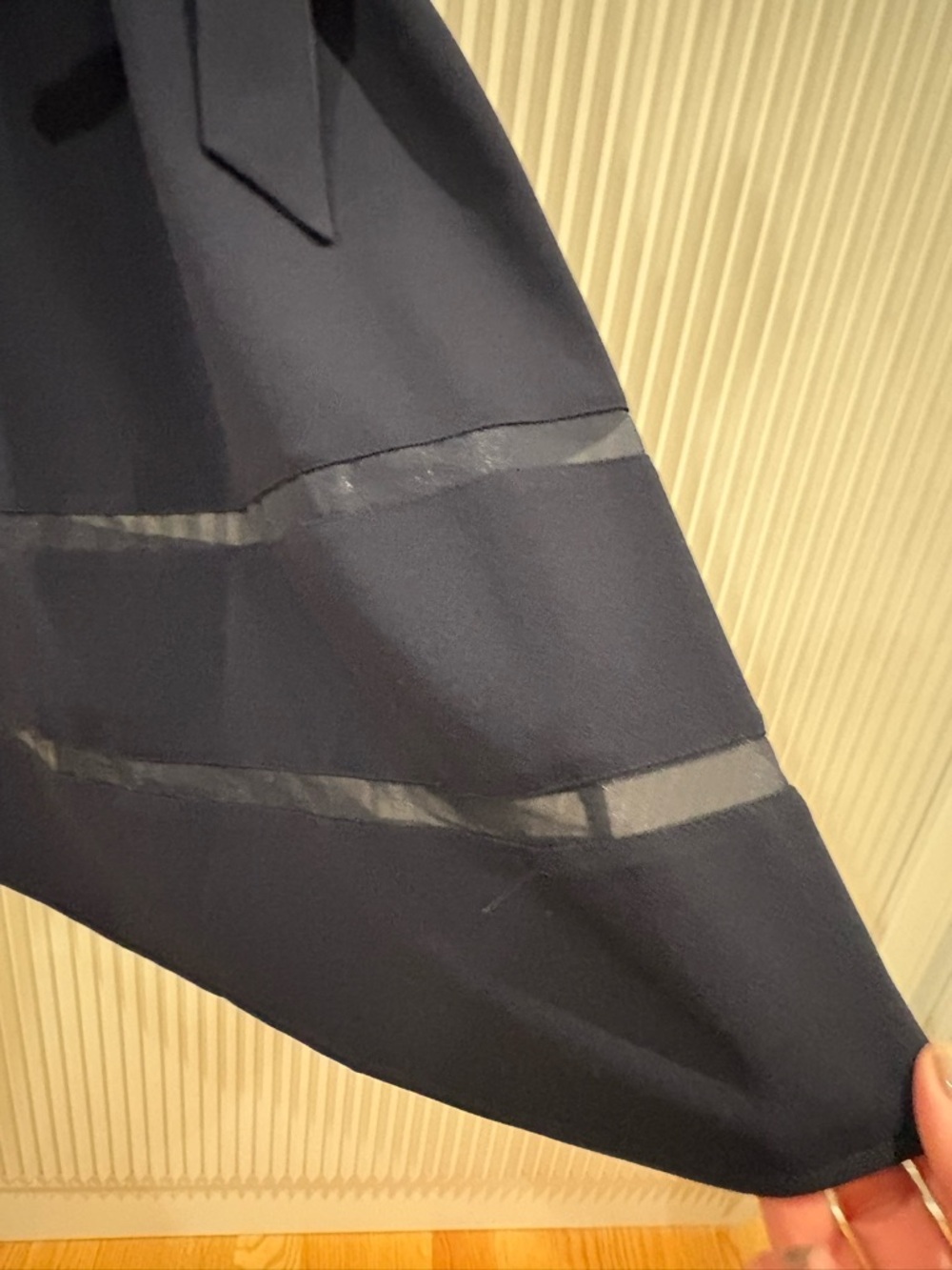 Adrianna Papell Navy Faux Wrap Satin-Trim Dress New w/tags - Picture 2 of 4